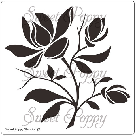 Sweet Poppy Stencil: Magnolia