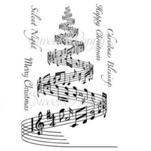 Musical Christmas tree stamp