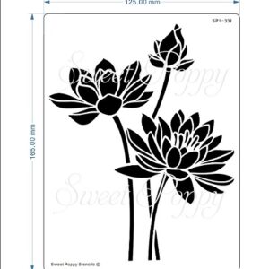 Stencil Lotus Blooms