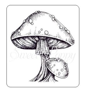 Sweet Poppy Stencil: Toadstool Small Stamp ***New***