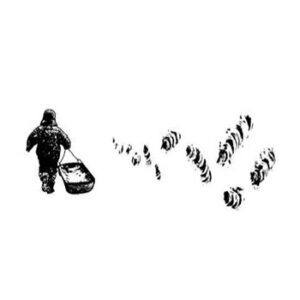 Sweet Poppy: Stampscapes - Critter Set 13 - Sledder & Footprints - Polymer