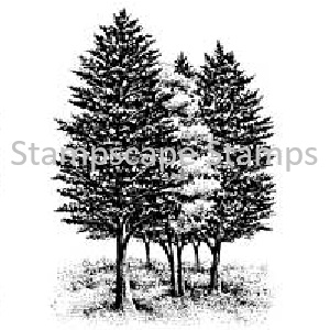 Sweet Poppy: Stampscapes - Tree Cluster Large - Polymer
