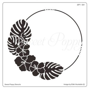 Hibiscus Circle Stencil