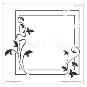 Ribbon Flourish Square Stencil