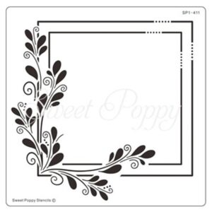 Teardrop Flourish Square Stencil